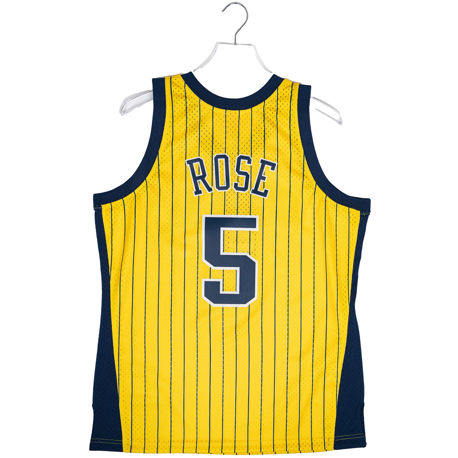 Adult Indiana Pacers Jalen Rose #5 Gold Pinstripe Hardwood Classic