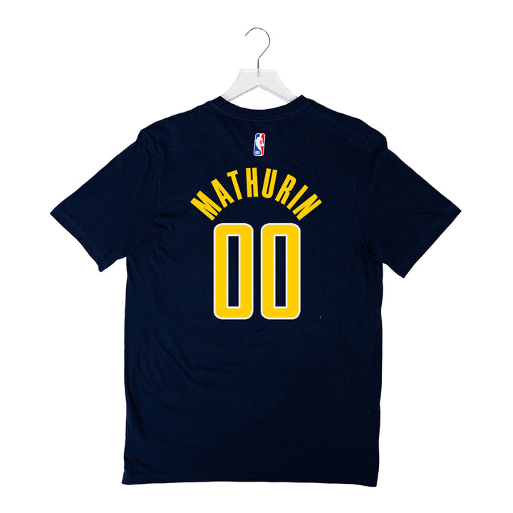 Adult Indiana Pacers Bennedict Mathurin Icon Name and Number T-shirt by Nike In Blue - Back View