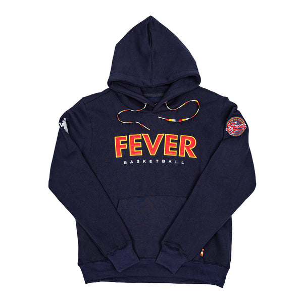Adult Indiana Fever Wordmark Hooded Sweatshirt in Navy by KUR8TED - Front View