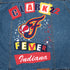 Adult Indiana Fever Caitlin Clark #22 Denim Jacket by FISLL In Blue - Zoom View On Full Back Graphic