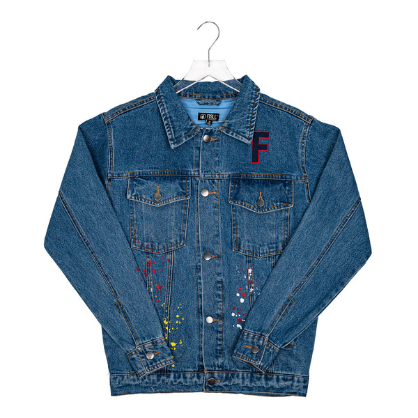 Adult Indiana Fever Caitlin Clark #22 Denim Jacket by FISLL In Blue - Front View