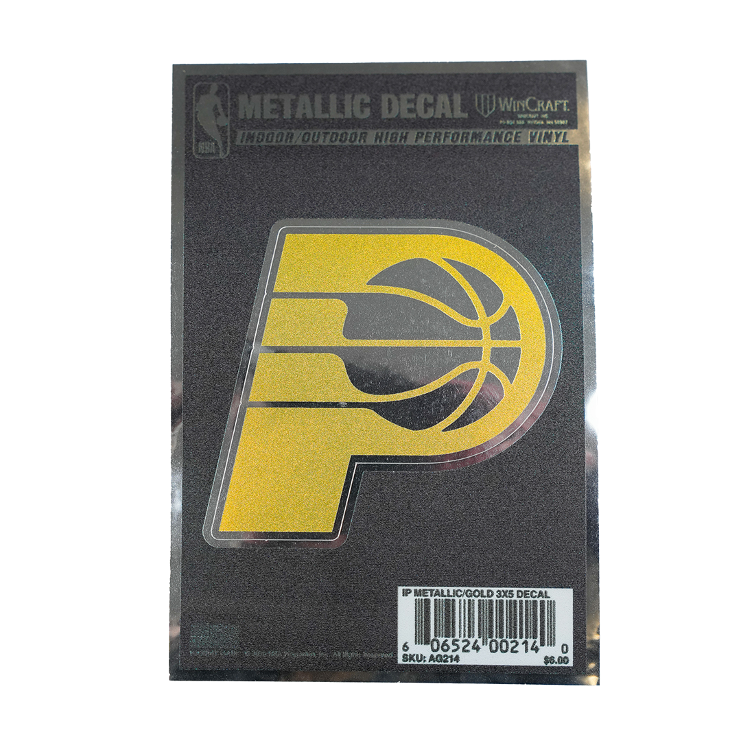 Indiana Pacers Metallic Gold 3x5 Decal in Gold by Wincraft