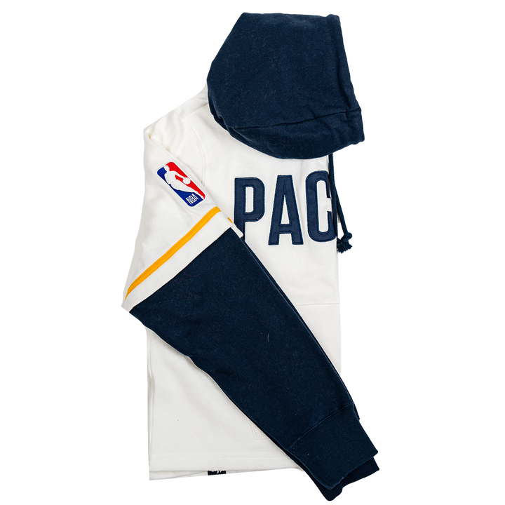 Women's Indiana Pacers Cropped Shortstop Pullover Sweatshirt in White by '47