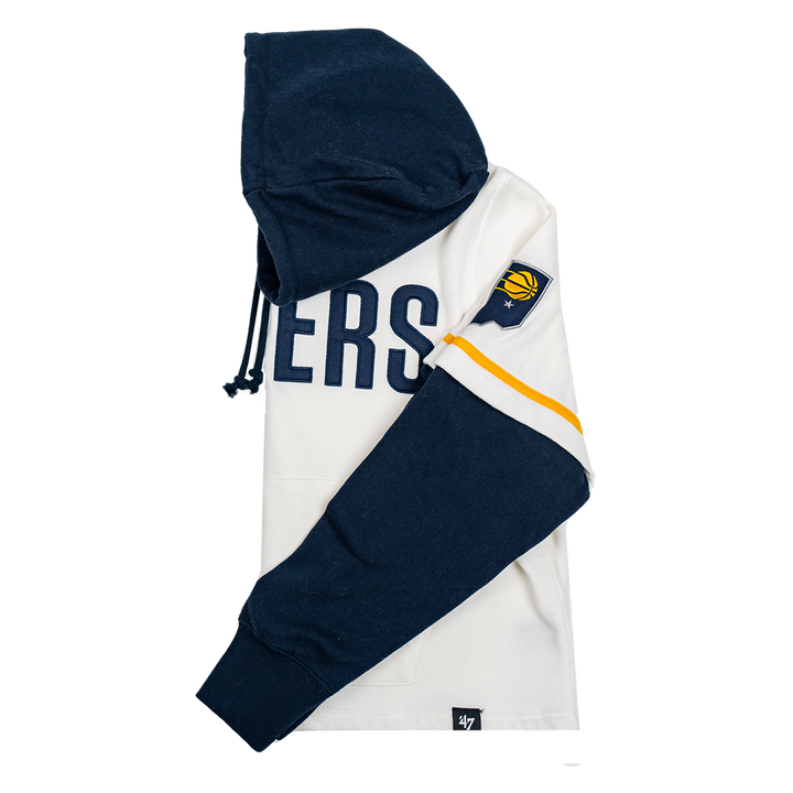 Women's Indiana Pacers Cropped Shortstop Pullover Sweatshirt in White by '47