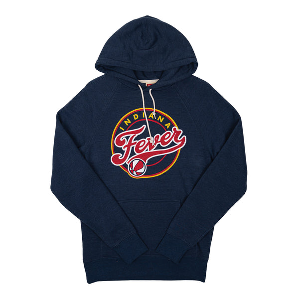 Adult Indiana Fever Primary Logo Hooded Sweatshirt in Navy by Homage - Front View