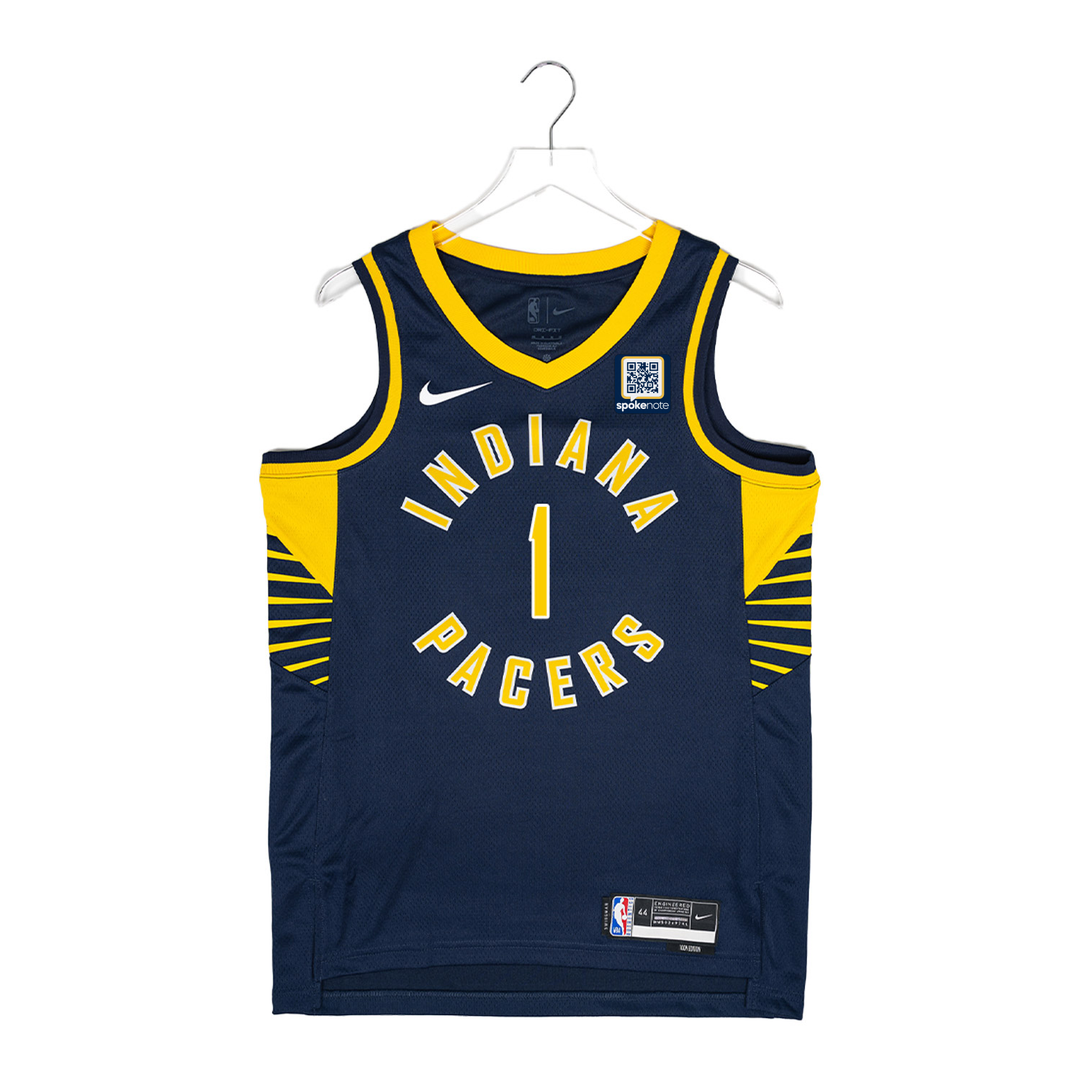 Adult Indiana Pacers 1 Obi Toppin Icon Swingman Jersey by Nike Pacers Team Store