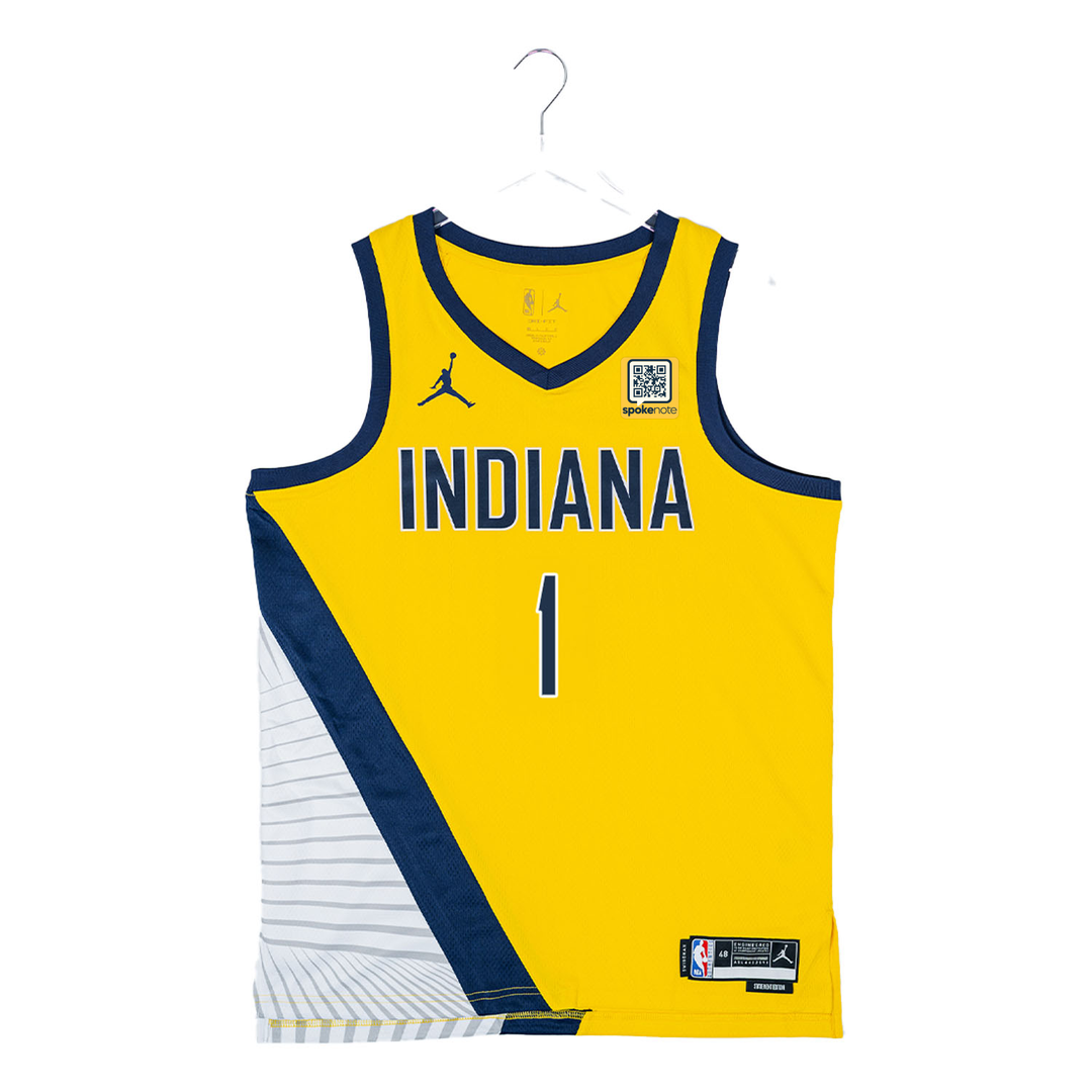 Adult Indiana Pacers 1 Obi Toppin Statement Swingman Jersey by Jordan Pacers Team Store