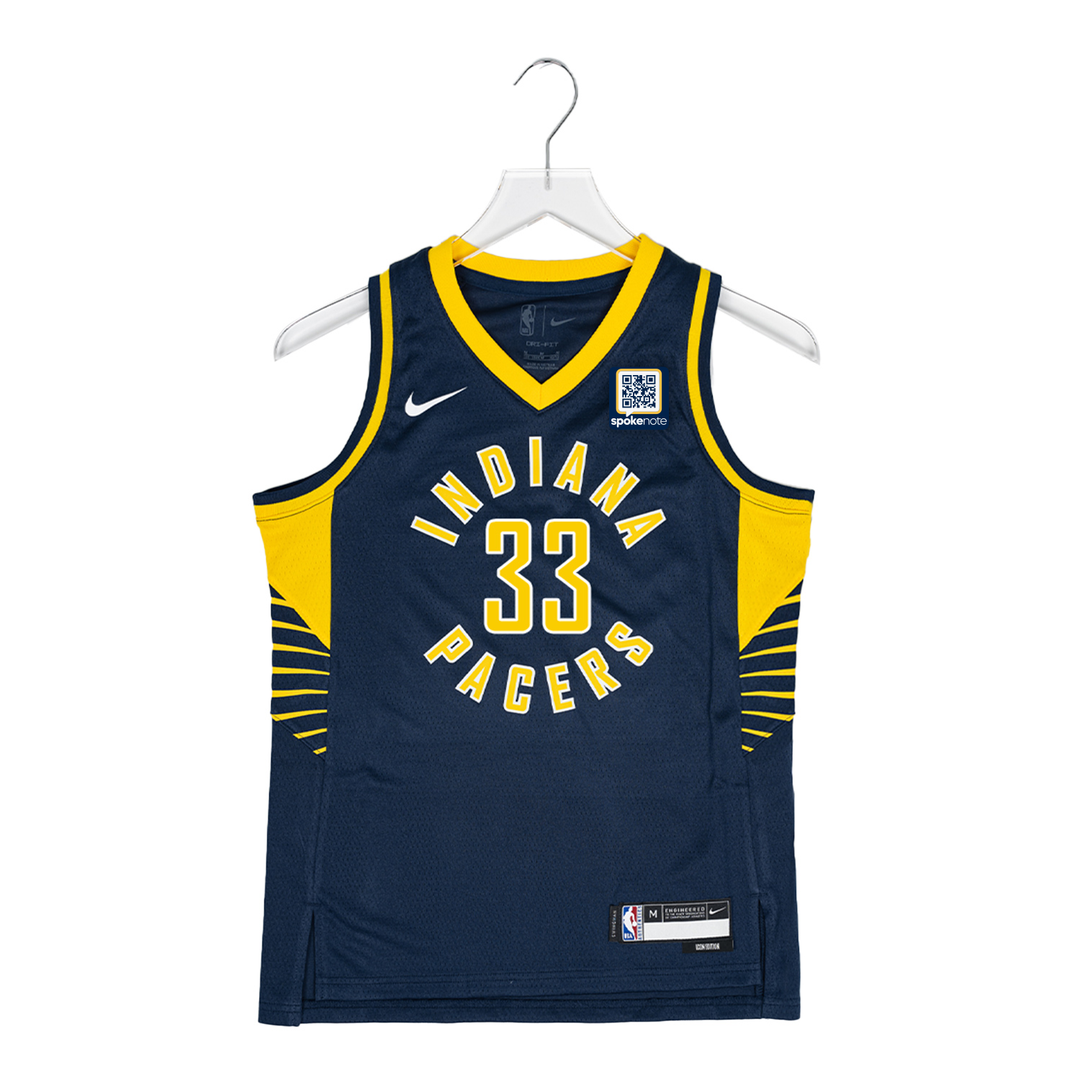 Youth Indiana Pacers Myles Turner Icon Swingman Jersey by Nike in Navy - Front View