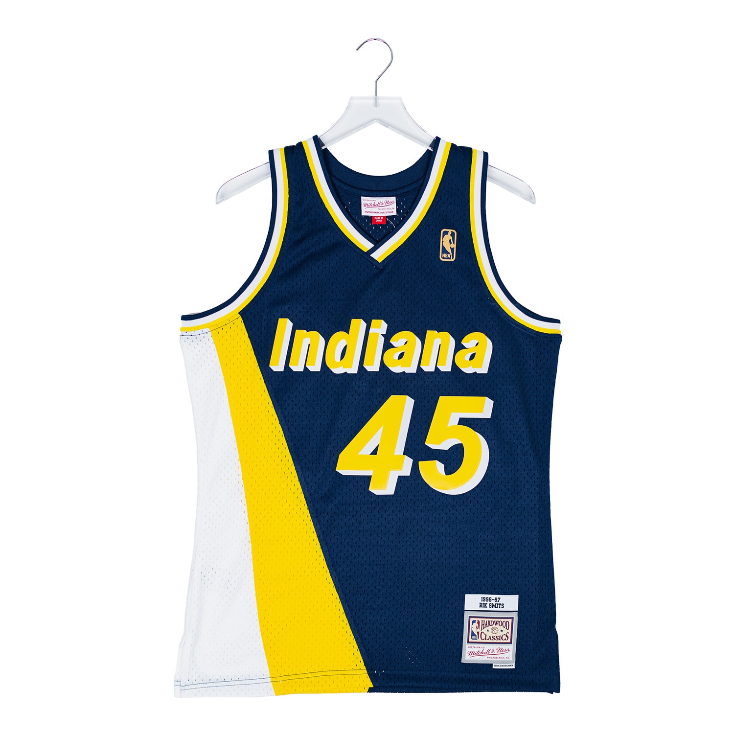 Adult Indiana Pacers Rik Smits #45 Flo-Jo Hardwood Classic Jersey by  Mitchell and Ness