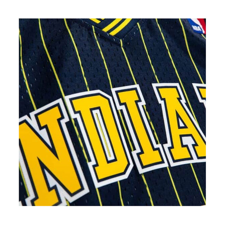 Adult Indiana Pacers Jermaine O'Neal #7 Navy Pinstripe Hardwood Classic Jersey by Mitchell and Ness