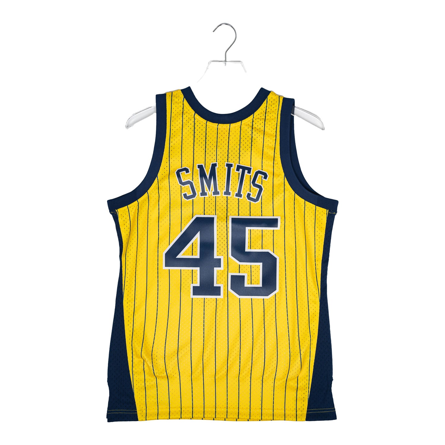 Adult Indiana Pacers Rik Smits #45 Gold Pinstripe Hardwood Classic