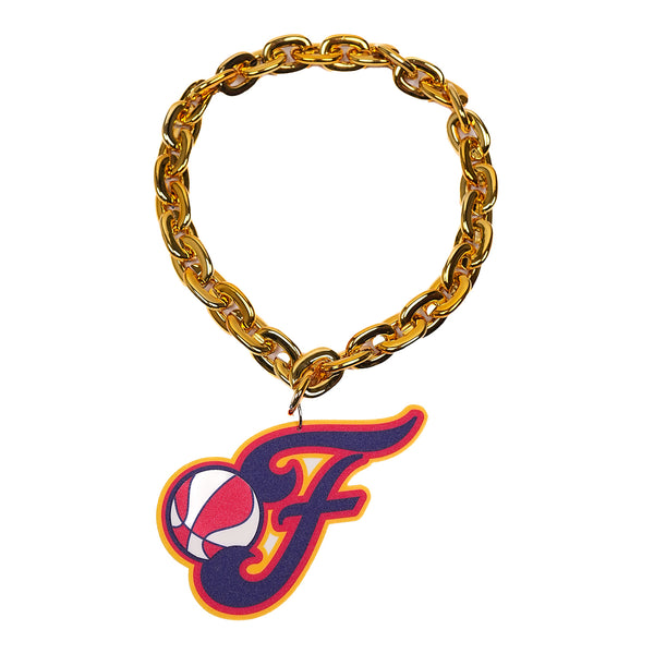 Indiana Fever Secondary Logo Gold Chain from Aminco - Front View