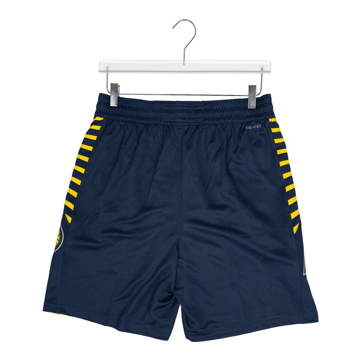 Adult Indiana Pacers Icon Swingman Shorts by Nike in Blue and Gold - Back View