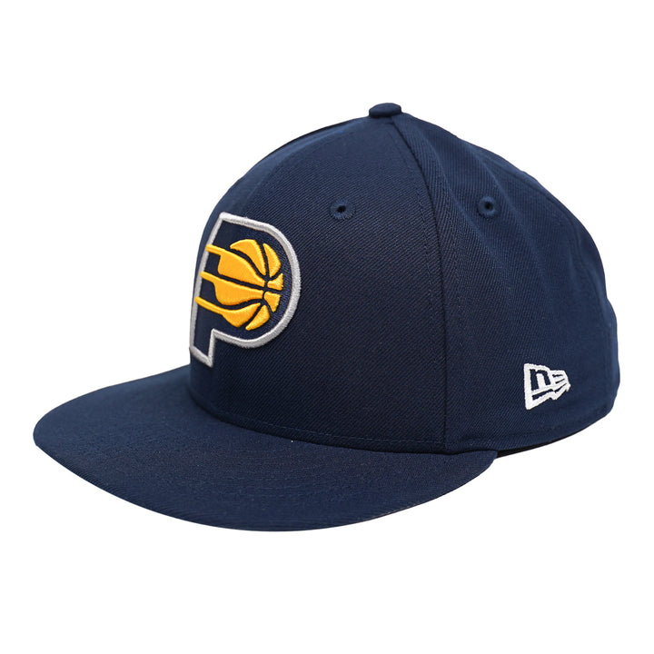 Adult Indiana Pacers Primary Logo Rally Drive 59FIFTY Hat in Navy by New Era - Angled Left Side View