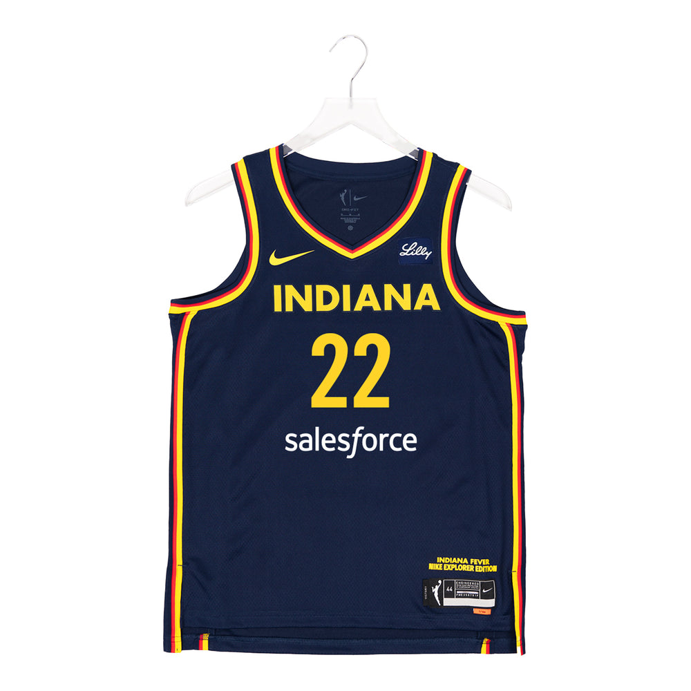 Adult Indiana Fever #22 Caitlin Clark Explorer Swingman Jersey in Navy by Nike - Front View