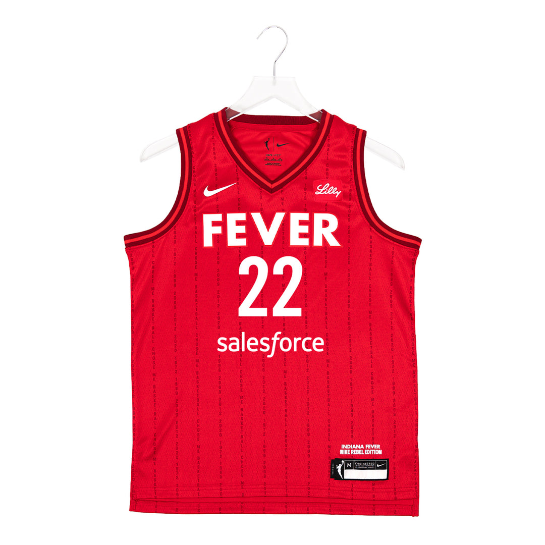 Youth Indiana Fever #22 Caitlin Clark Rebel Swingman Jersey in Red by Nike - Front View