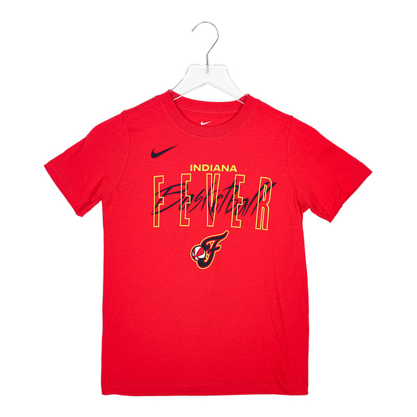 Youth Indiana Fever Logo Inside Basketball Core Cotton T-shirt in Red by Nike - Front View