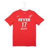 Adult Indiana Fever #17 Erica Wheeler Rebel Name and Number T-shirt in Red by Nike - Front View