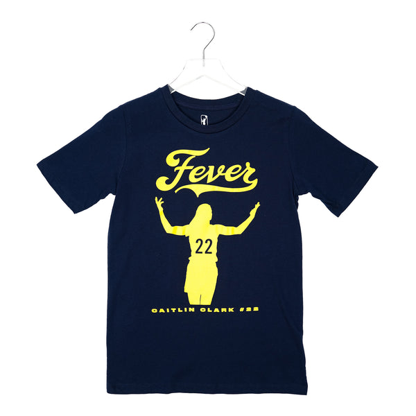 Youth Indiana Fever Caitlin Clark Silhouette T-shirt in Navy by Nike - Front View