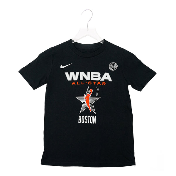 Youth Indiana Fever Aliyah Boston #7 2024 WNBA All-Star Game Name and Number T-shirt in Black by Nike - Front View