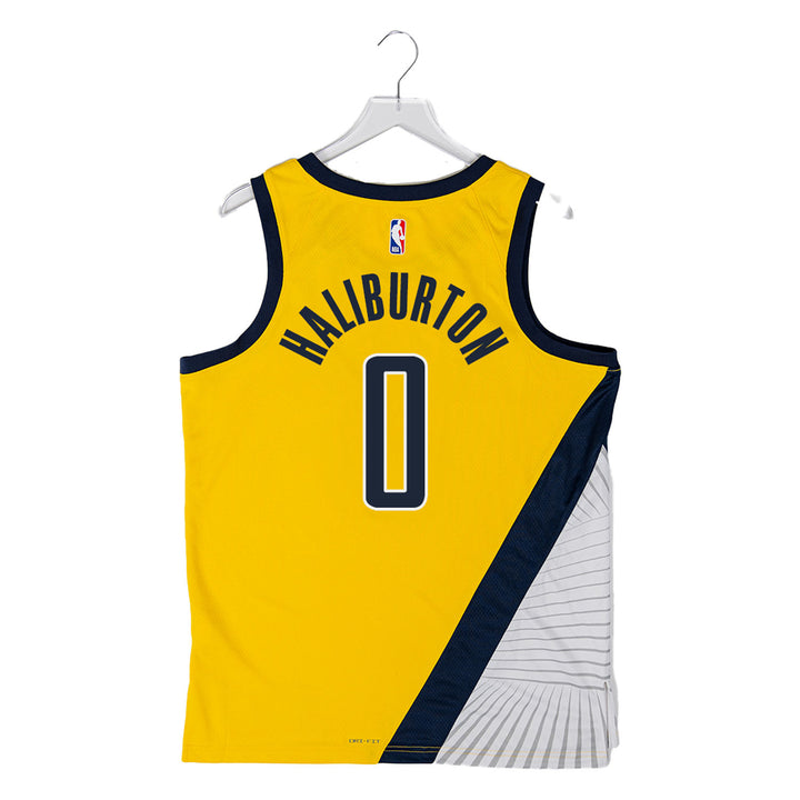 Adult Indiana Pacers #0 Tyrese Haliburton Statement Swingman Jersey by Jordan - Back View