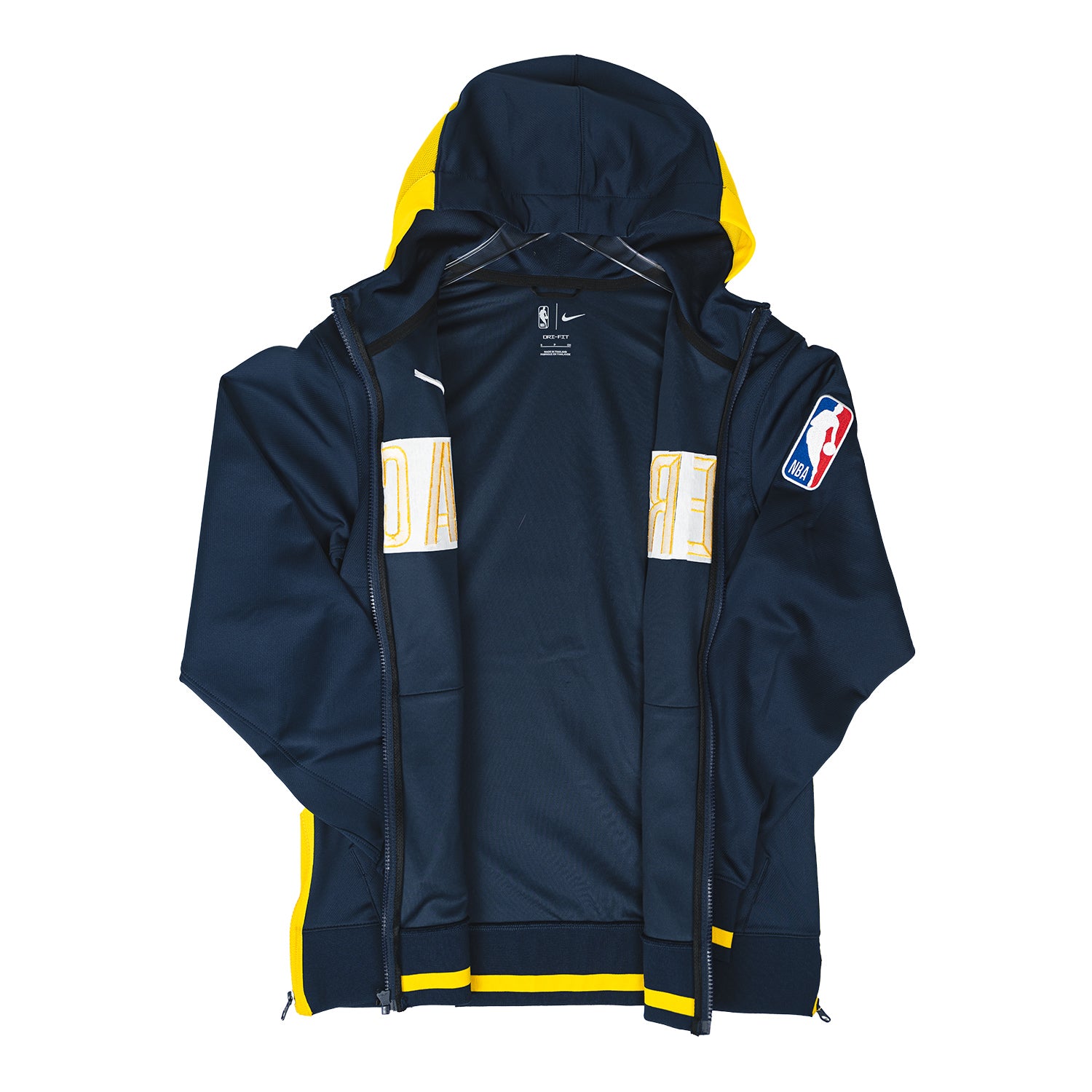 Golden State Warriors NBA Zip-up Hoodie Jacket Size Medium US Blue and Gold