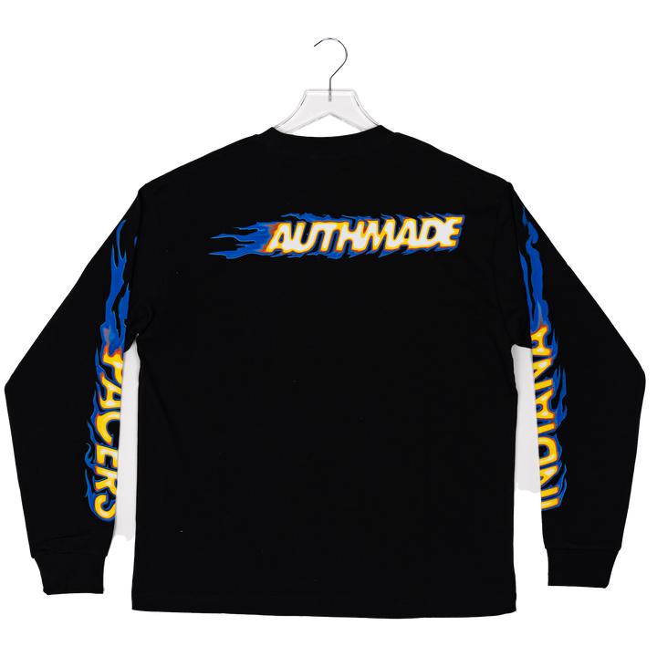 Adult Indiana Pacers Chrome Flame Long-sleeve Shirt in Black by Authmade