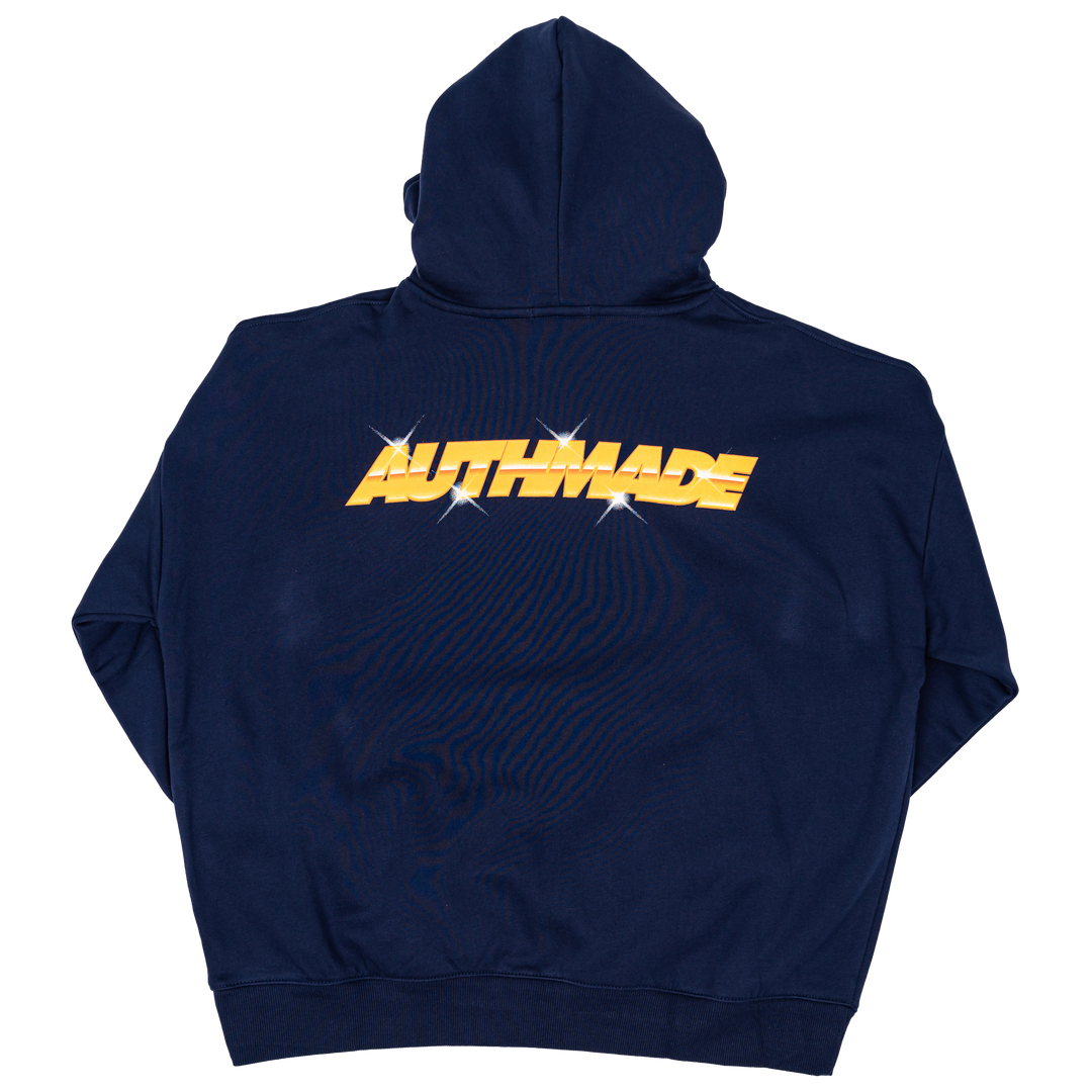 Adult Indiana Pacers Chrome Logo Hooded Sweatshirt in Navy by Authmade