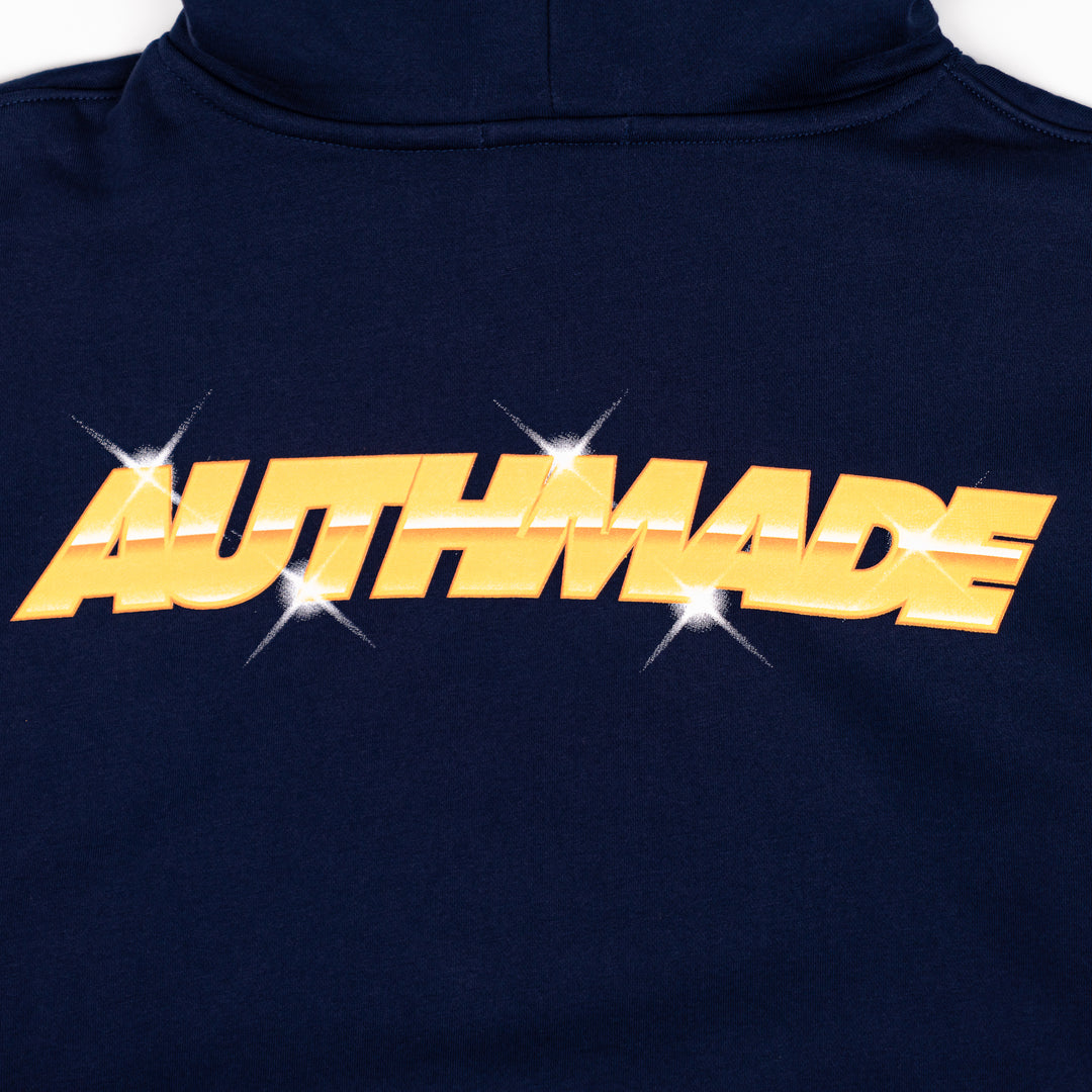 Adult Indiana Pacers Chrome Logo Hooded Sweatshirt in Navy by Authmade