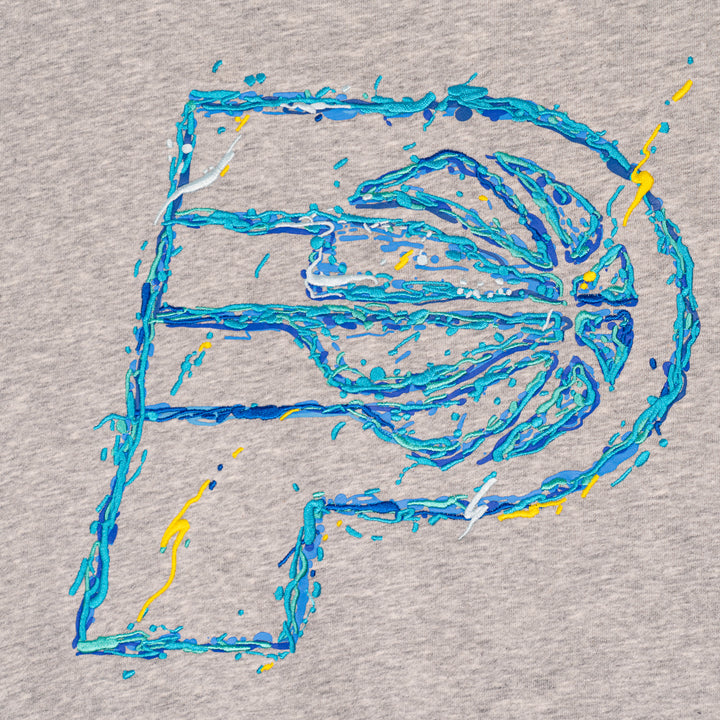 Adult Indiana Pacers 24-25' CITY EDITION Paint Splatter Crewneck Sweatshirt in Grey by Authmade