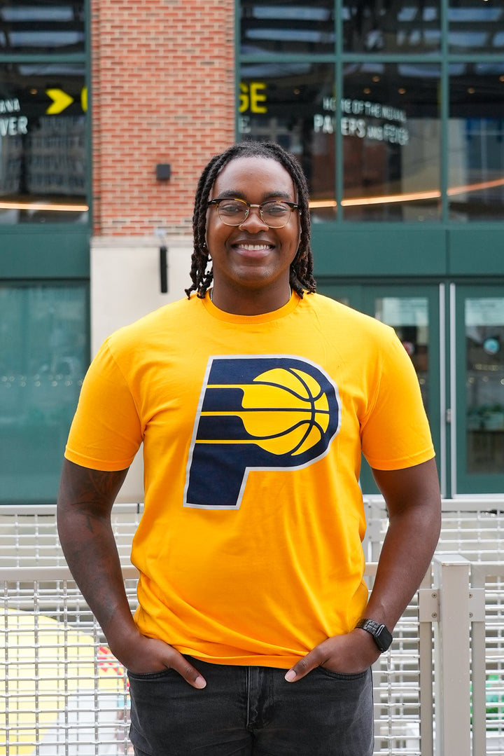 Adult Indiana Pacers Primary Logo T-shirt in Gold (REG $35)