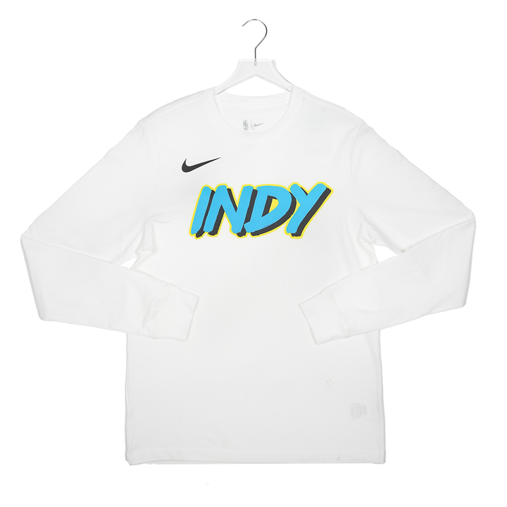 Adult Indiana Pacers 24-25' CITY EDITION Long-Sleeve Shirt in White by Nike