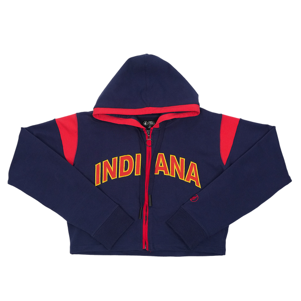 Women's Indiana Fever Crop Full-Zip Hooded Fleece by FISLL