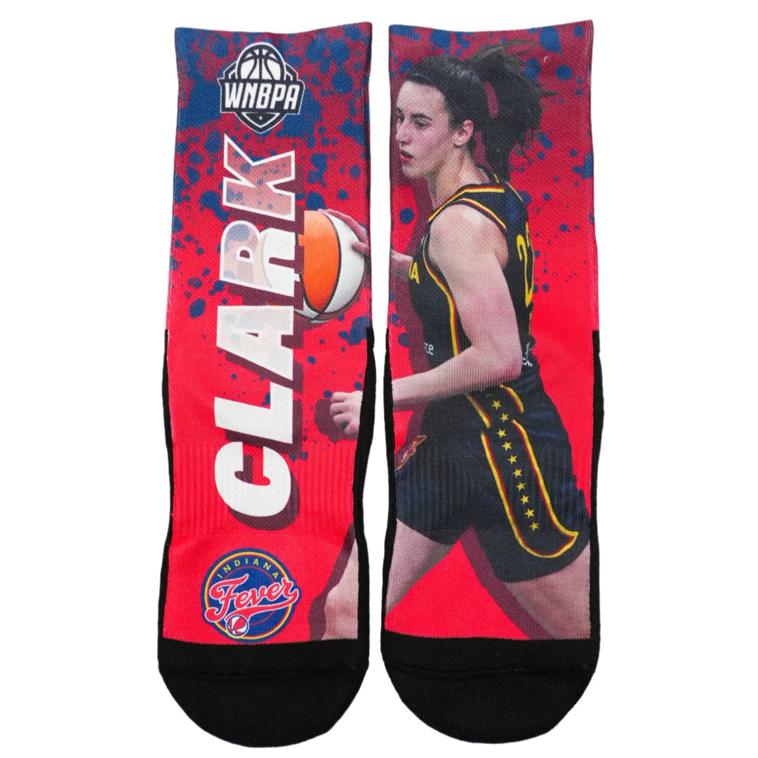 Youth Indiana Fever Caitlin Clark #22 Road Warrior Crew Sock by For Bare Feet