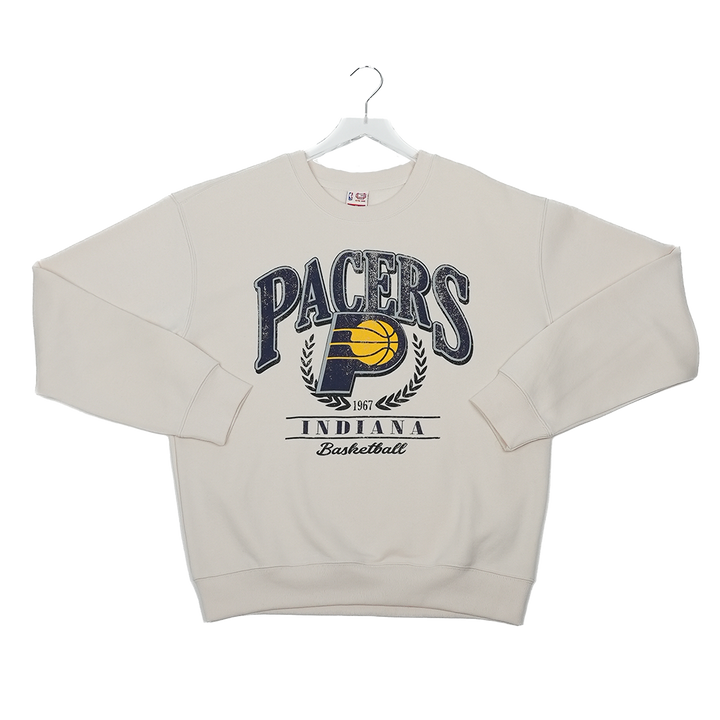 Adult Indiana Pacers Collegiate Crest Crewneck Sweatshirt in Natural by UNK