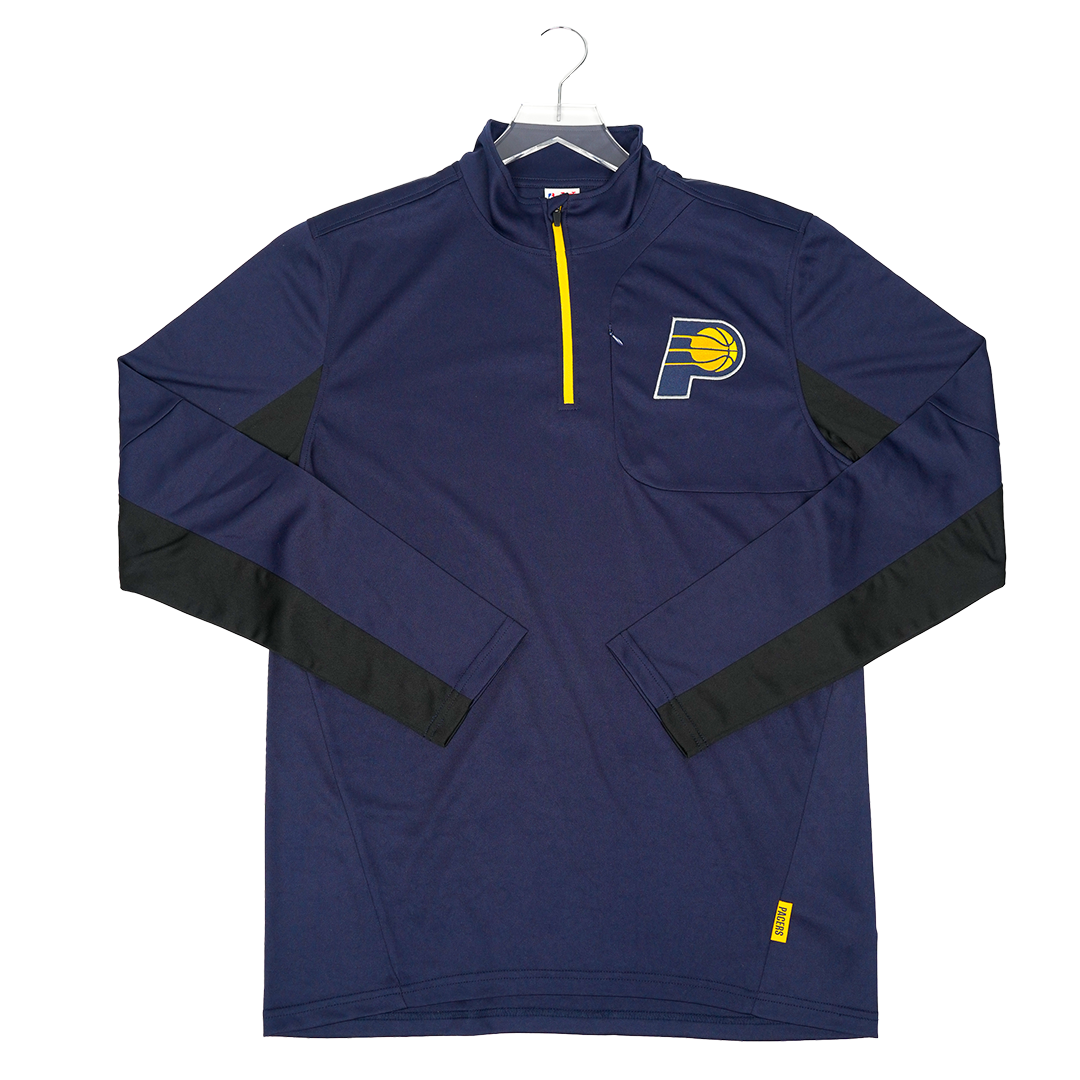 Adult Indiana Pacers 1/4 Zip Blue Streak Performance Top in Navy by UNK