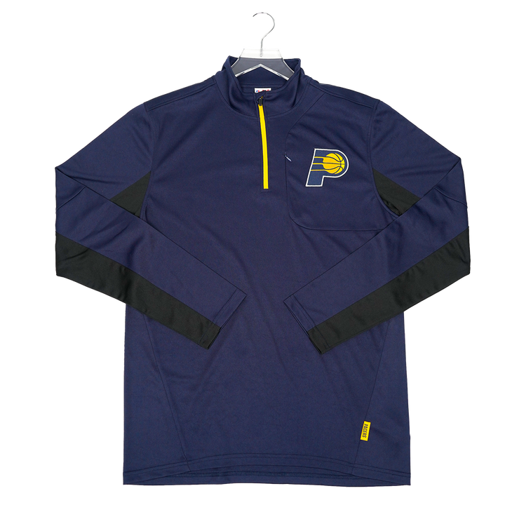 Adult Indiana Pacers 1/4 Zip Blue Streak Performance Top in Navy by UNK