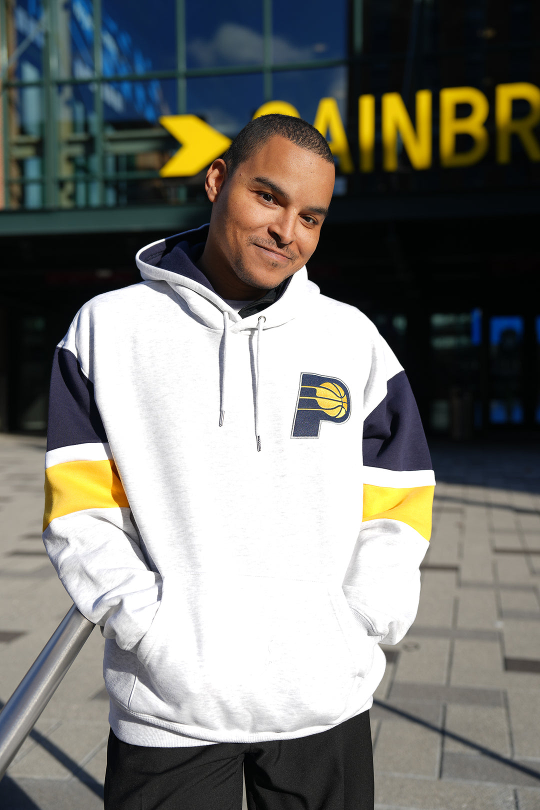 Adult Indiana Pacers Big Show Hooded Sweatshirt in Grey by UNK