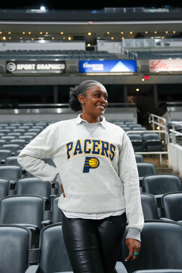 Adult Indiana Pacers Kickback Crewneck Sweatshirt in Grey by UNK