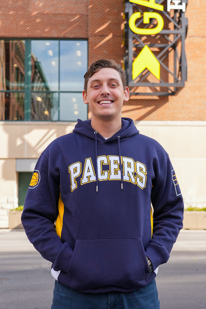 Adult Indiana Pacers Red Alert Hooded Sweatshirt in Navy by Unk