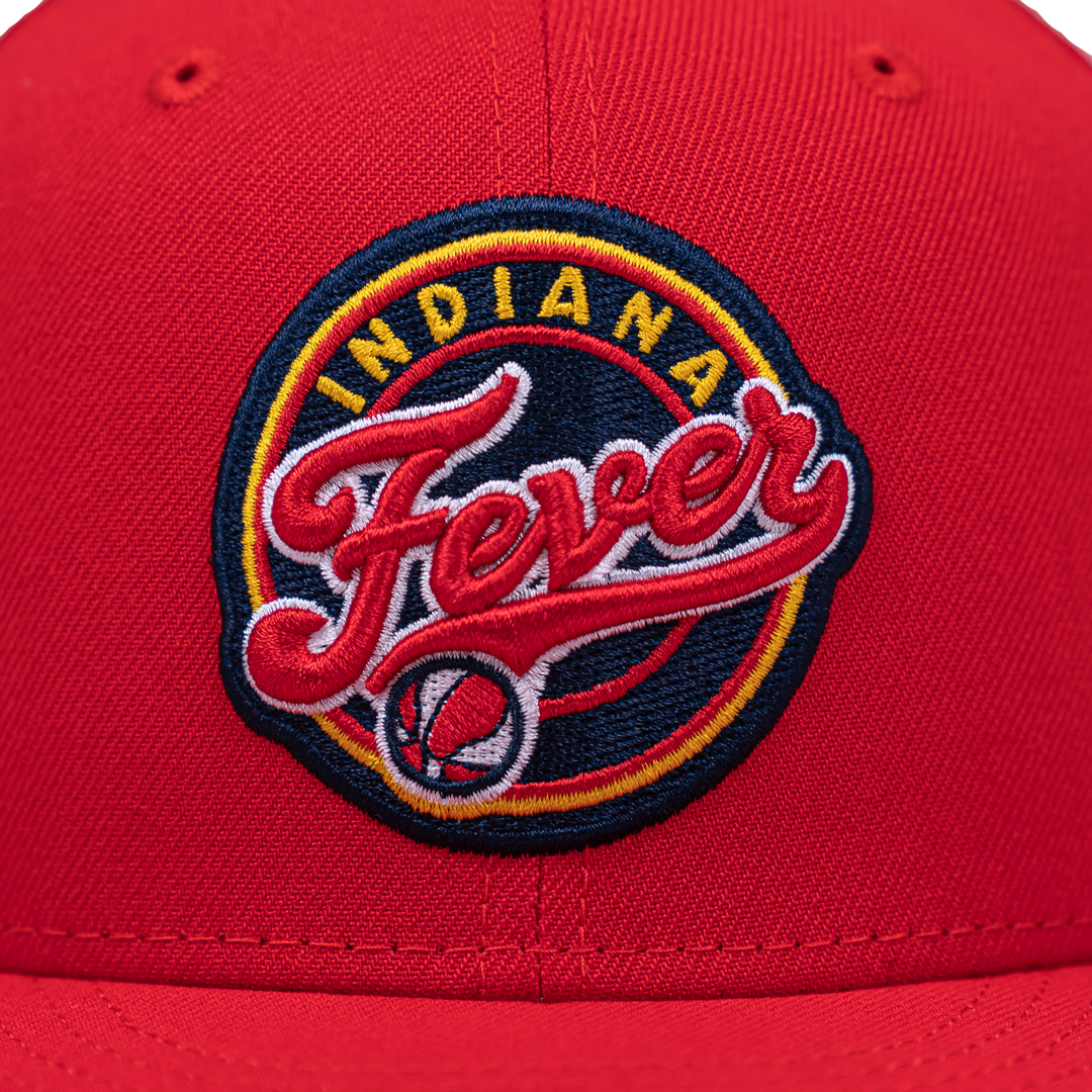 Adult Indiana Fever Primary Logo 9Fifty Trucker Hat in Red by New Era