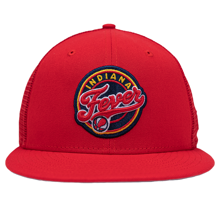 Adult Indiana Fever Primary Logo 9Fifty Trucker Hat in Red by New Era