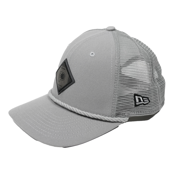 Adult Indiana Pacer Leather Logo 9Seventy Hat in Grey by New Era