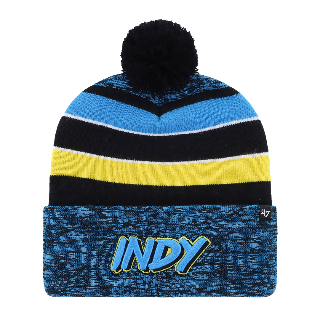 Adult Indiana Pacers 24-25' CITY EDITION Pom Knit Hat in Blue by '47