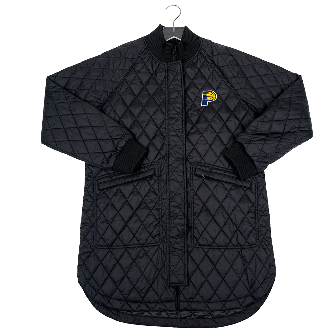 Women's Indiana Pacers 3/4 Length Bomber Jacket in Black by Lole