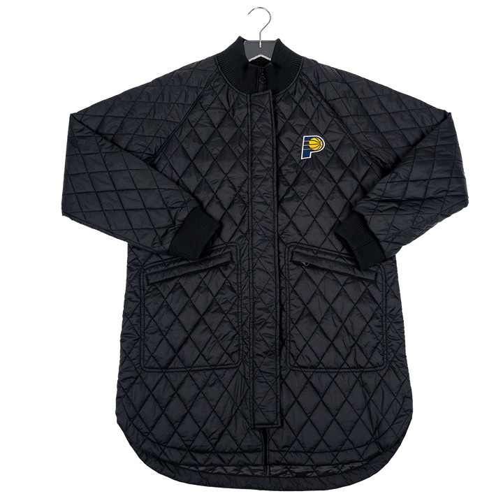 Women's Indiana Pacers 3/4 Length Bomber Jacket in Black by Lole