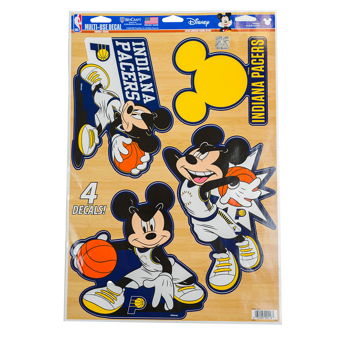 Indiana Pacers Disney Decal 4 Pack in White by WinCraft