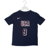 Youth 2024 Olympics Team USA #9 Tyrese Haliburton USA Basketball Name and Number T-shirt in Navy by Nike