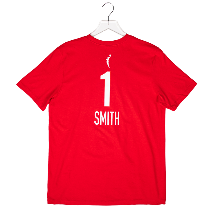 Adult Indiana Fever #1 Nalyssa Smith Rebel Name and Number T-shirt in Red by Nike