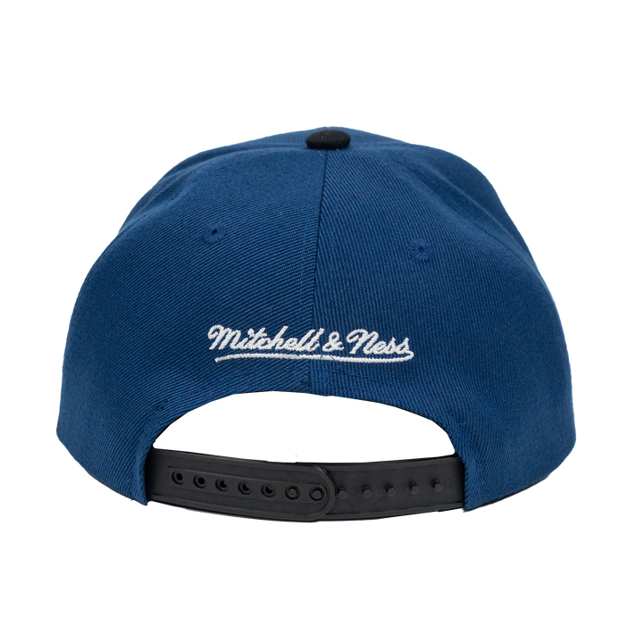 Adult Indiana Pacers Underarch Pro Snapback Hat in Navy by Mitchell and Ness